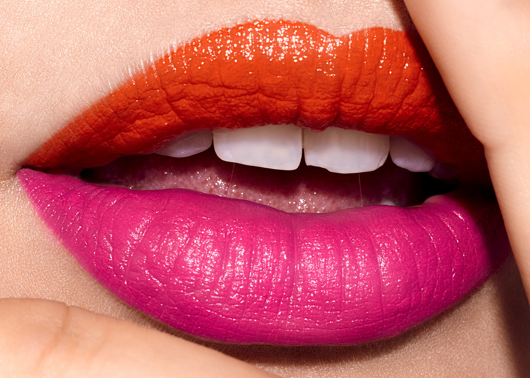 a close up of a woman's lips with orange and pink lipstick, with Hebe Witte, Agency Touché Models, Hair and Make Up Helene Funke, Studio Lichthalle, Beauty, Still Life and Fashion Photographer for Brands, Christin Snyders, Hamburg, Duesseldorf, Munich, Berlin, International