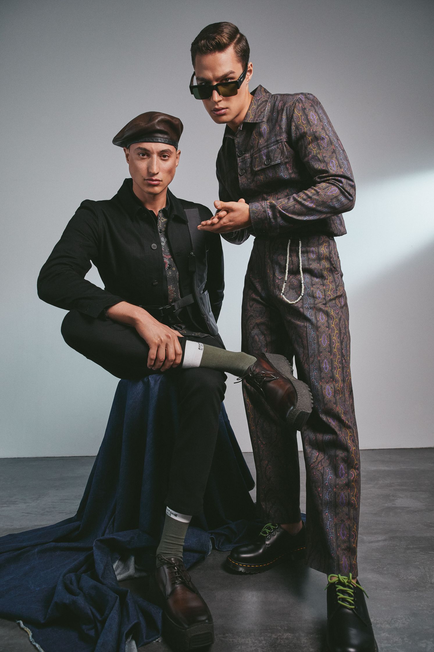 two men posing for a photo shoot