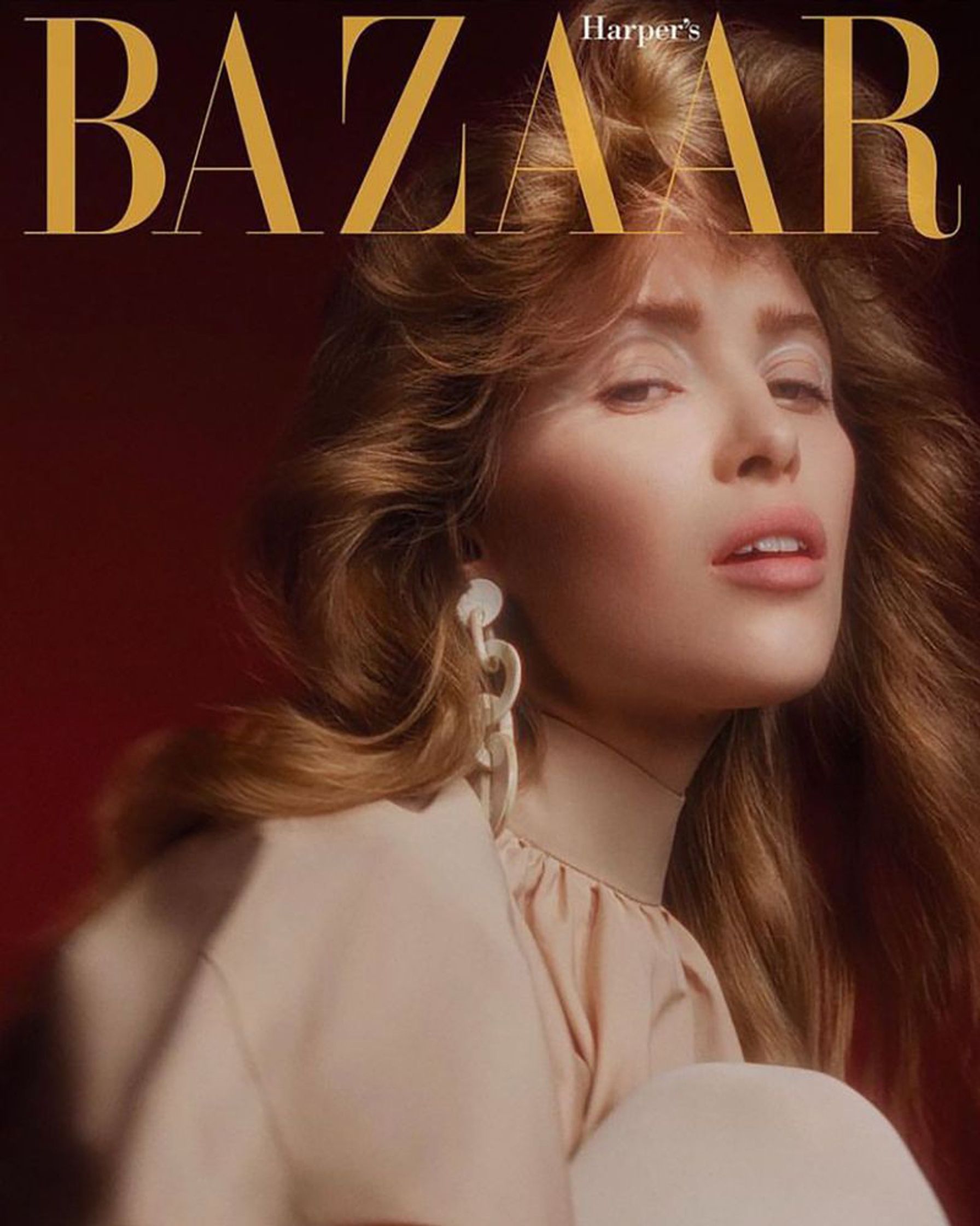 an image of a woman on the cover of bazaar magazine