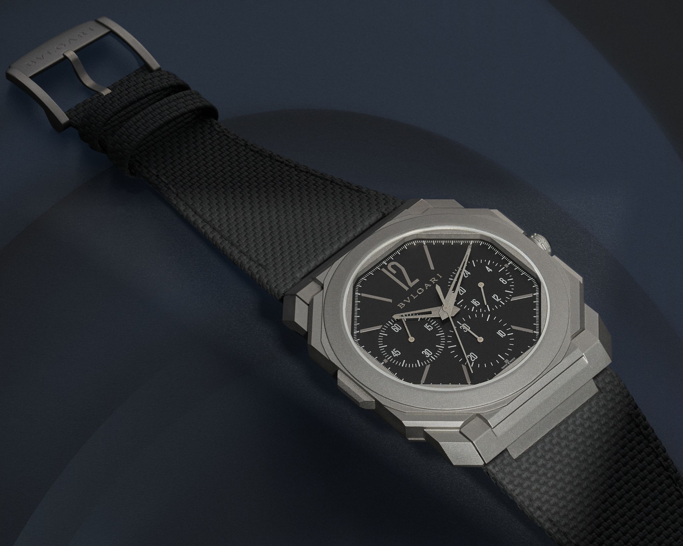 a black watch on a black background