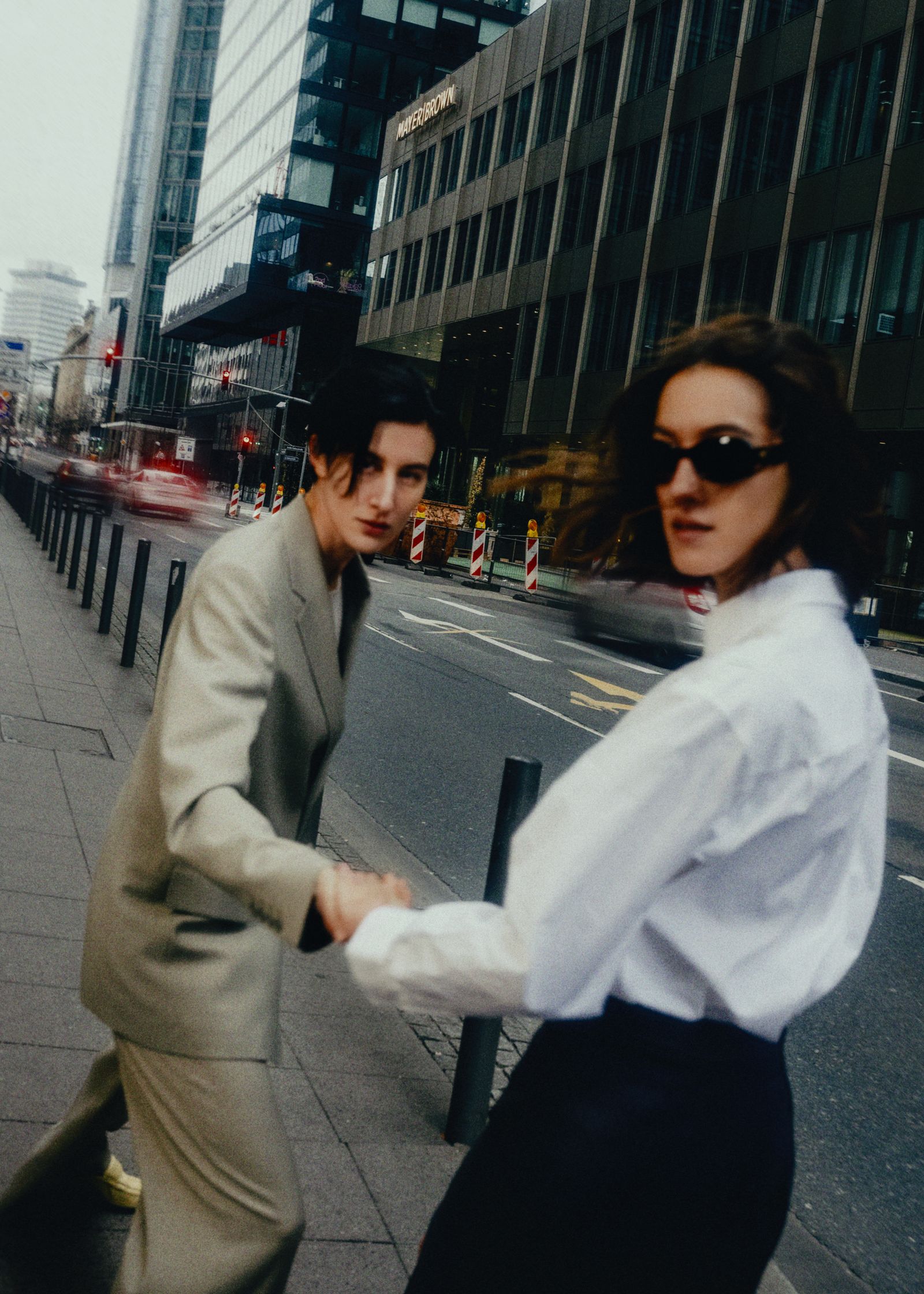 a woman wearing a suit