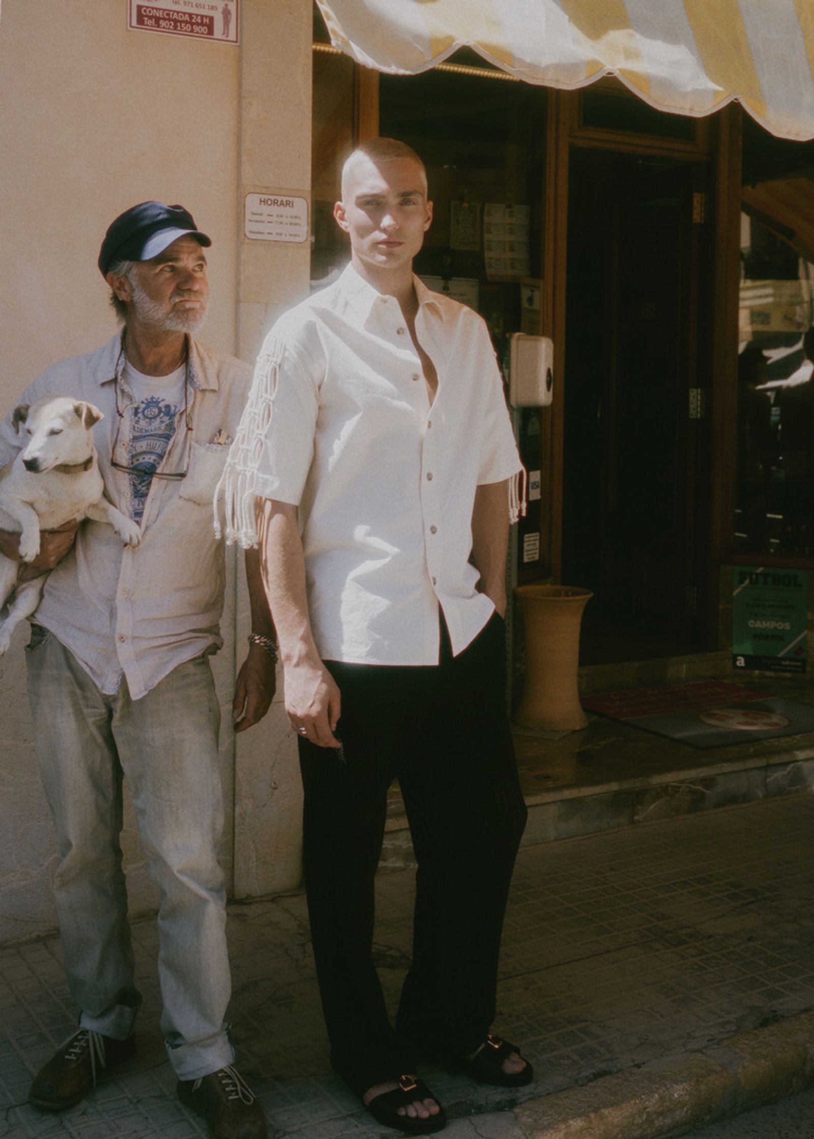 a man with a dog
