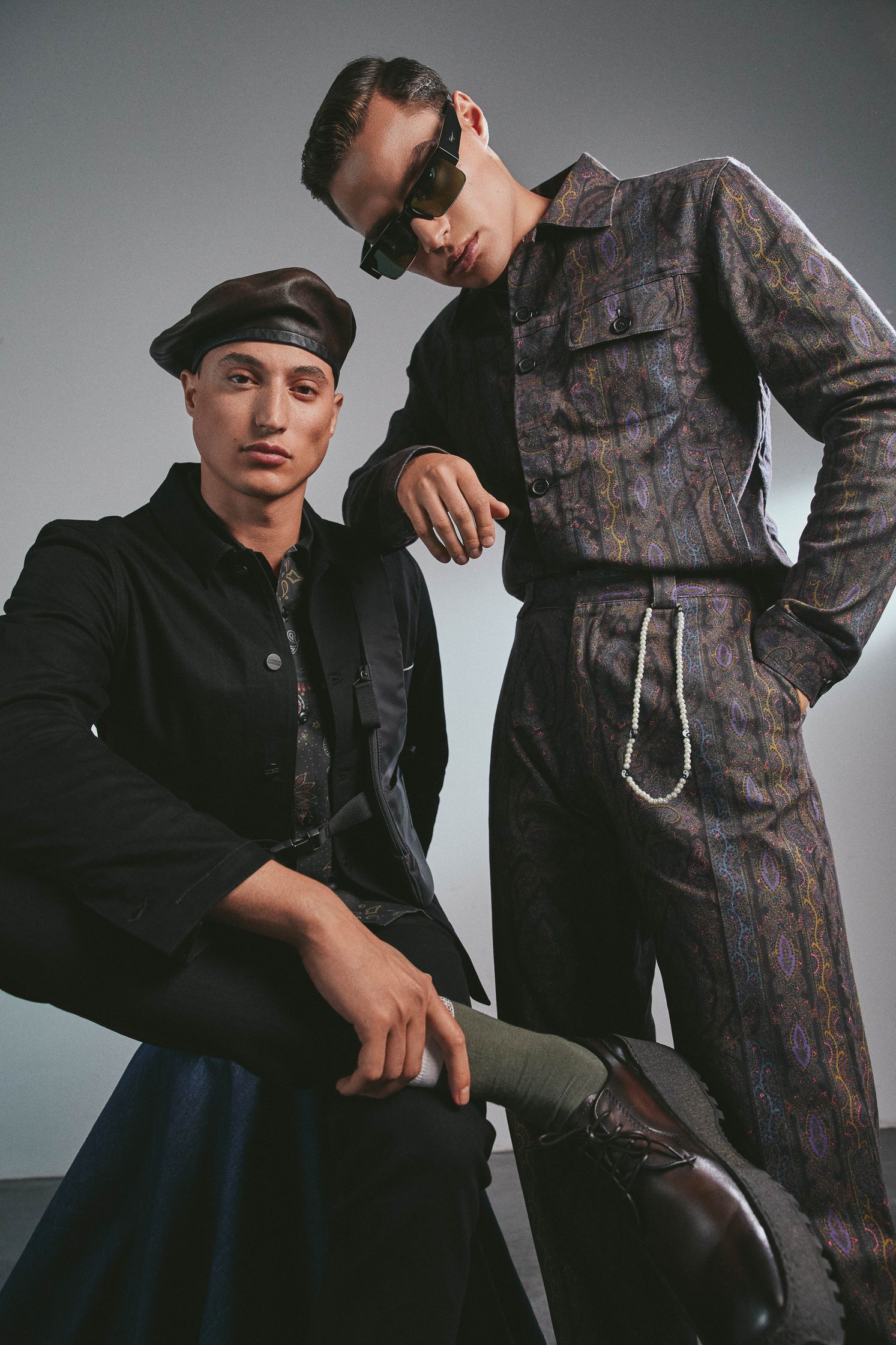 two men posing for a photo shoot