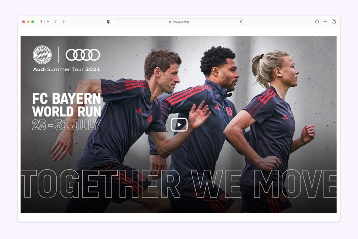 Campaign of FC Bayern Munich for the Adidas Running App by advertising photographer Martin Kula