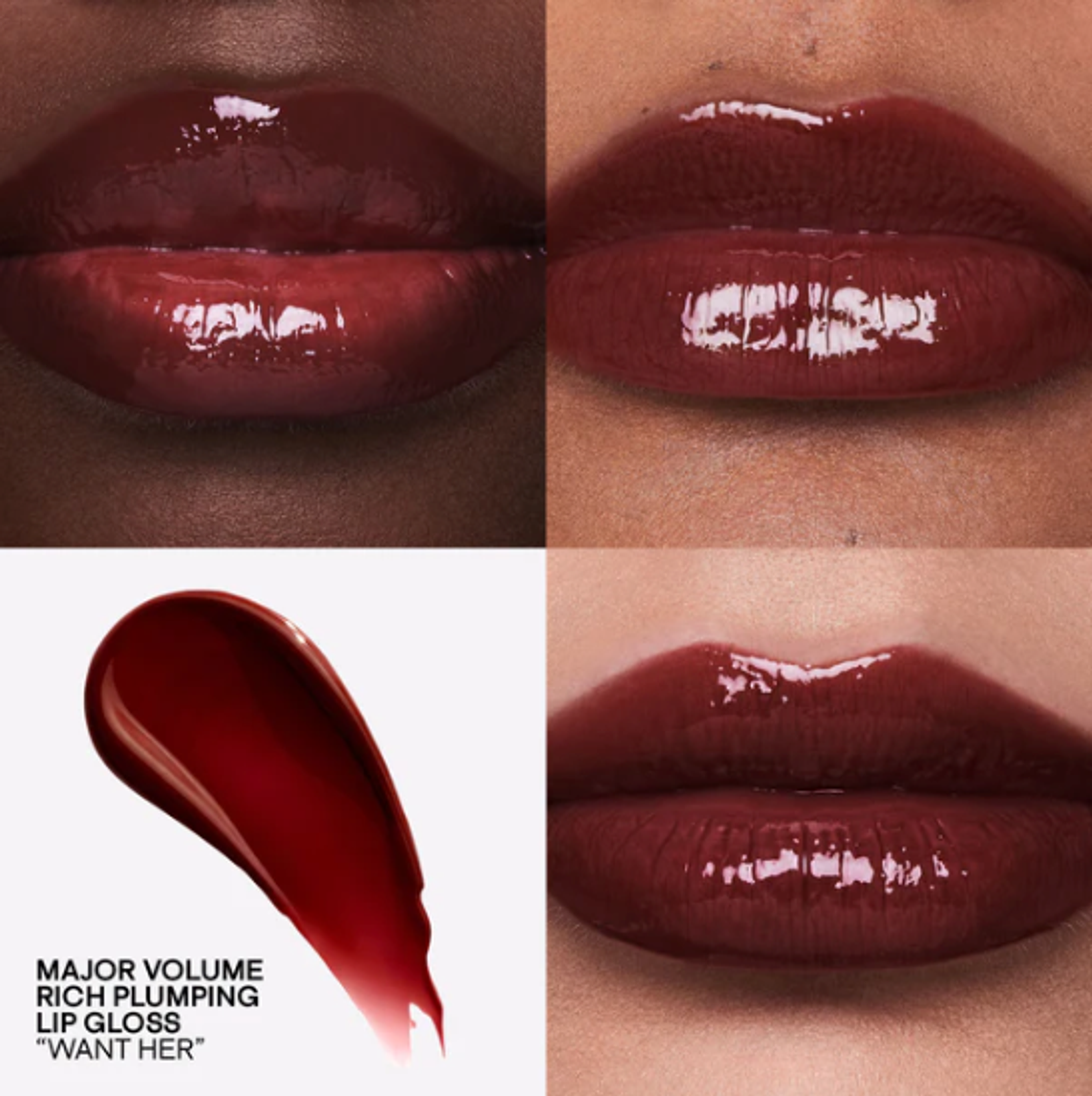 swatches of a red lipstick with different shades of lipstick