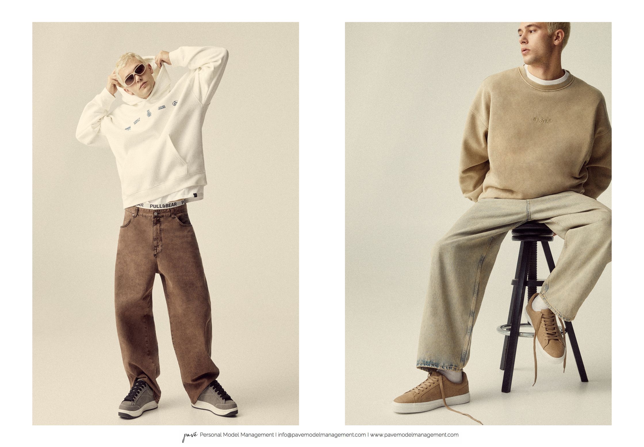 Two male models in streetwear.