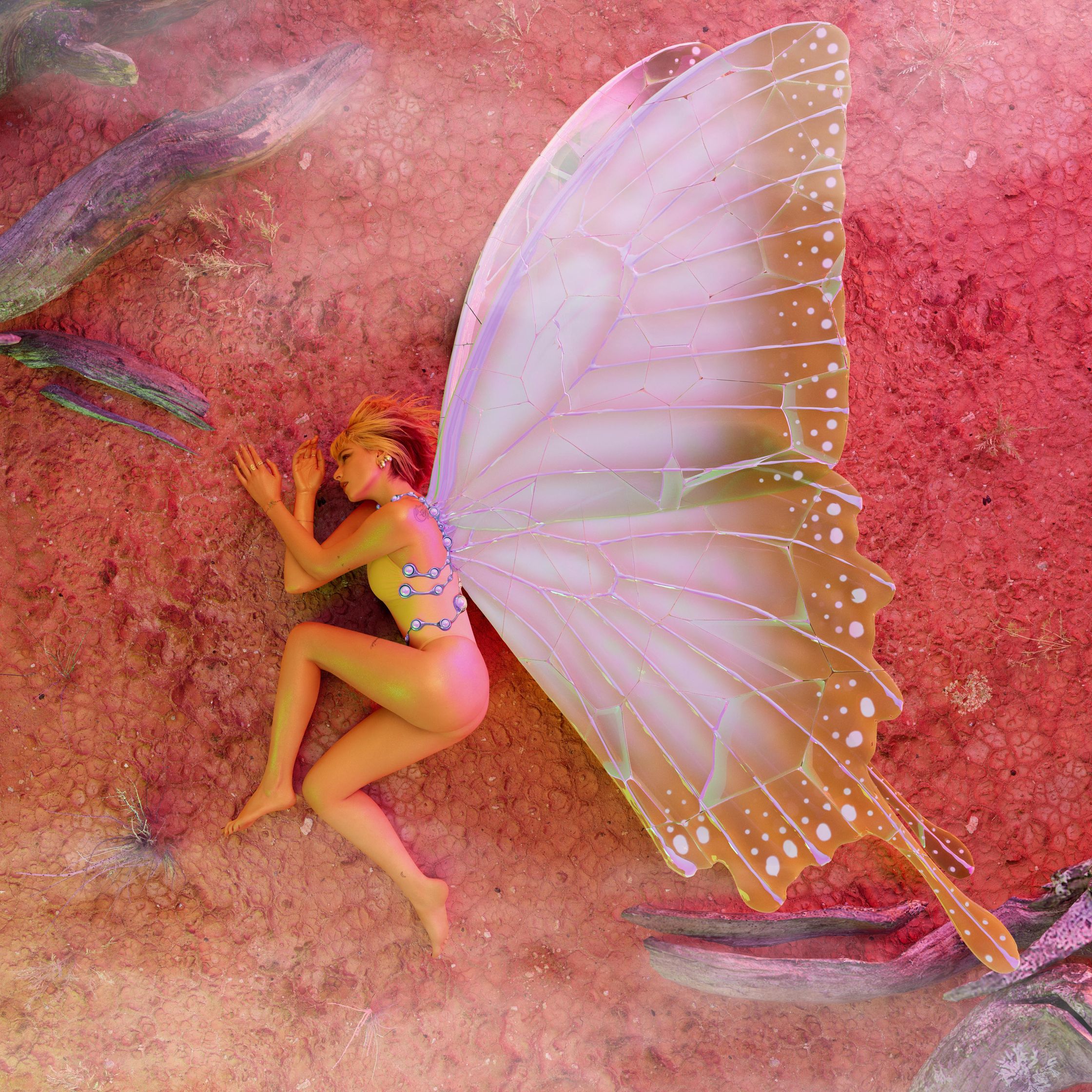 a toy fairy lying on the ground
