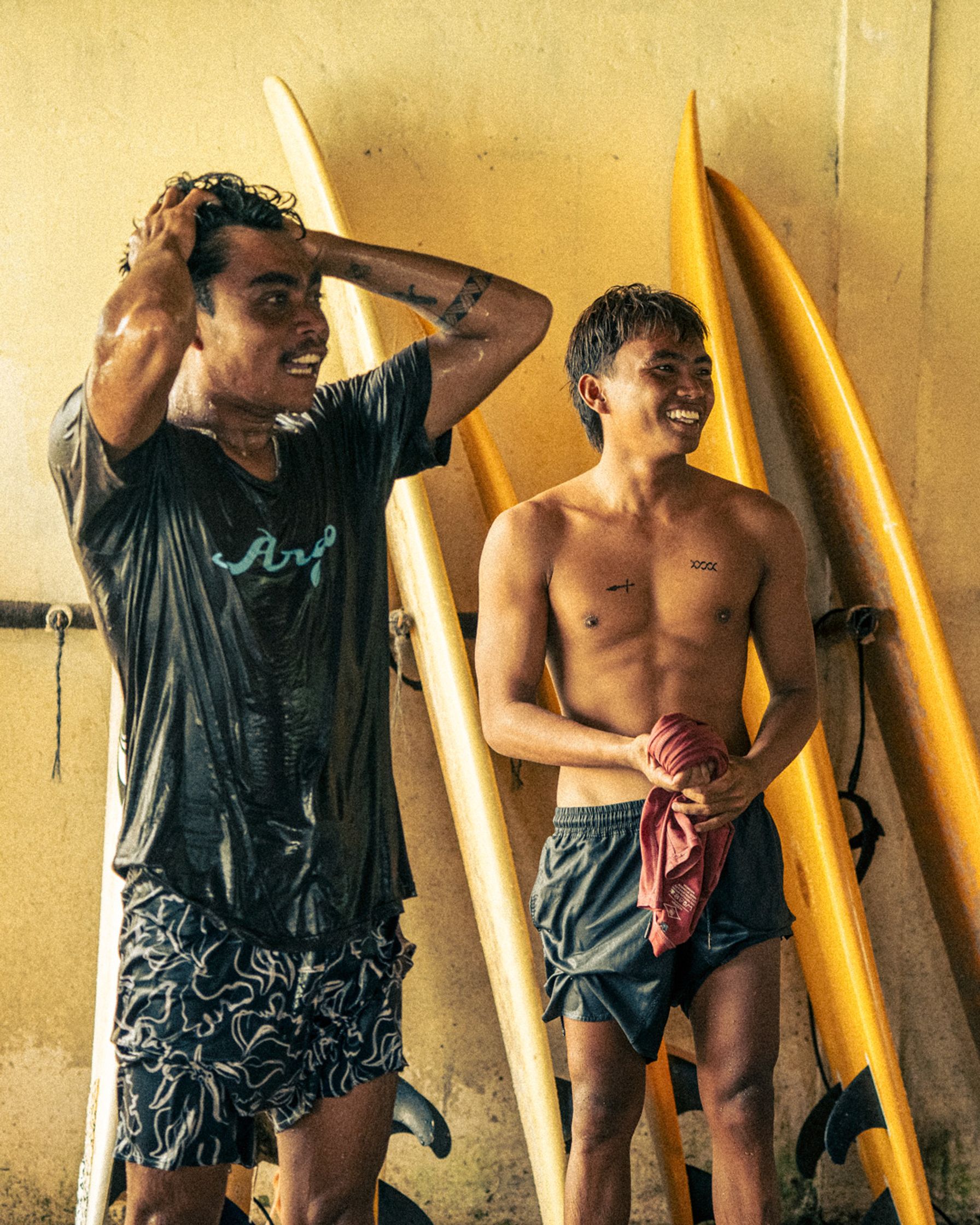 After Surf Session : sharing laughs at Gerupuk, Indonesia.