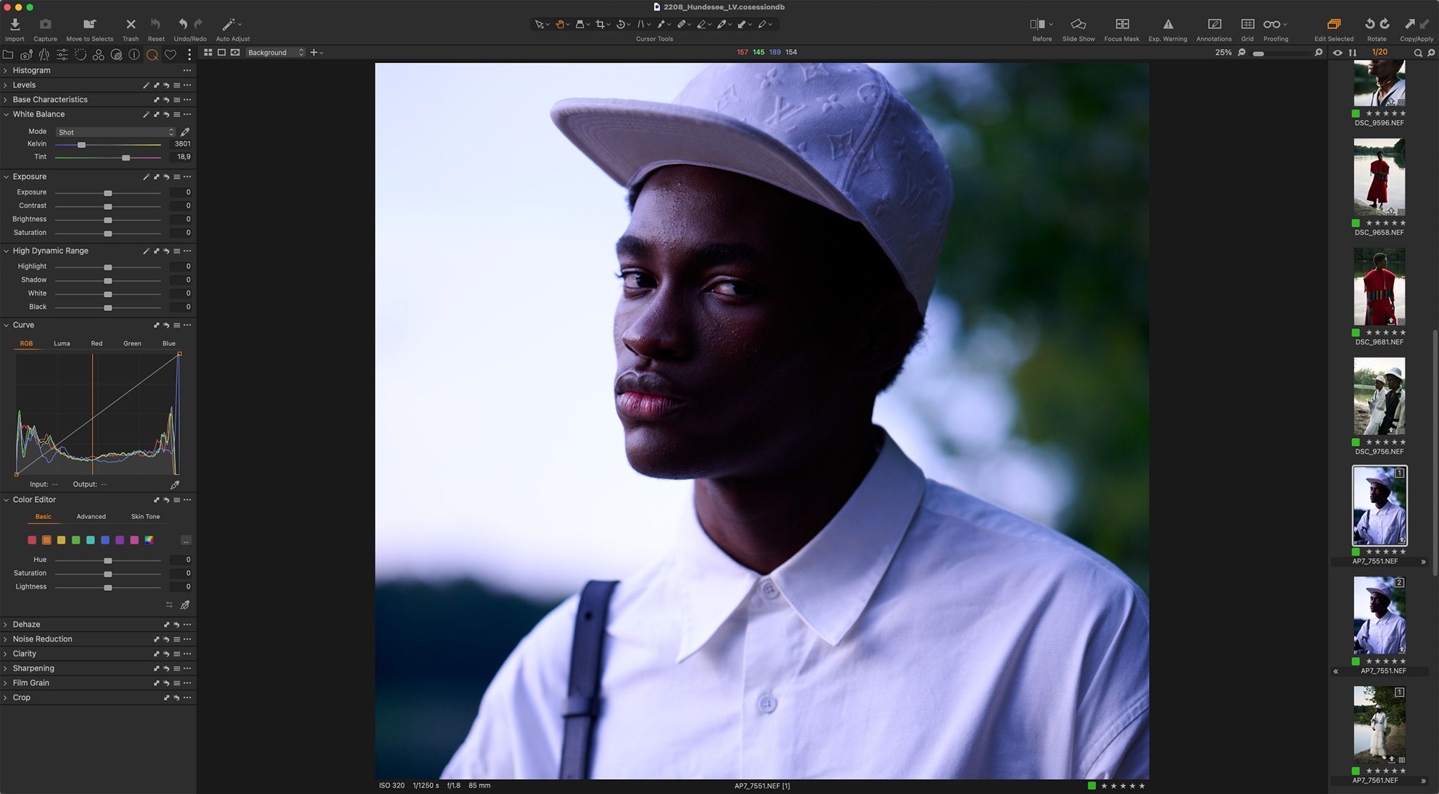 Raw conversion of the series in Capture One Pro