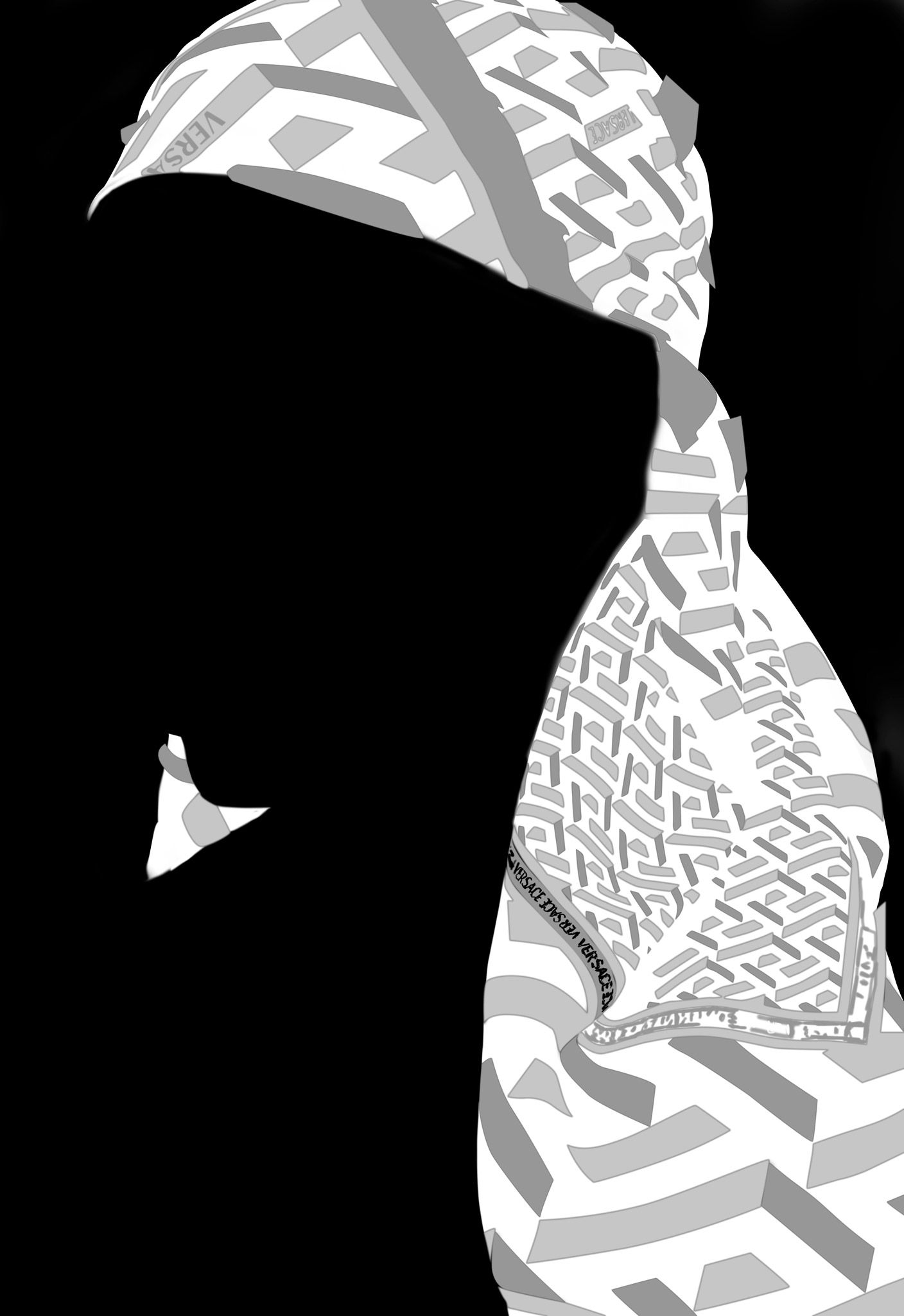 Precise mask used to recolor the hair band