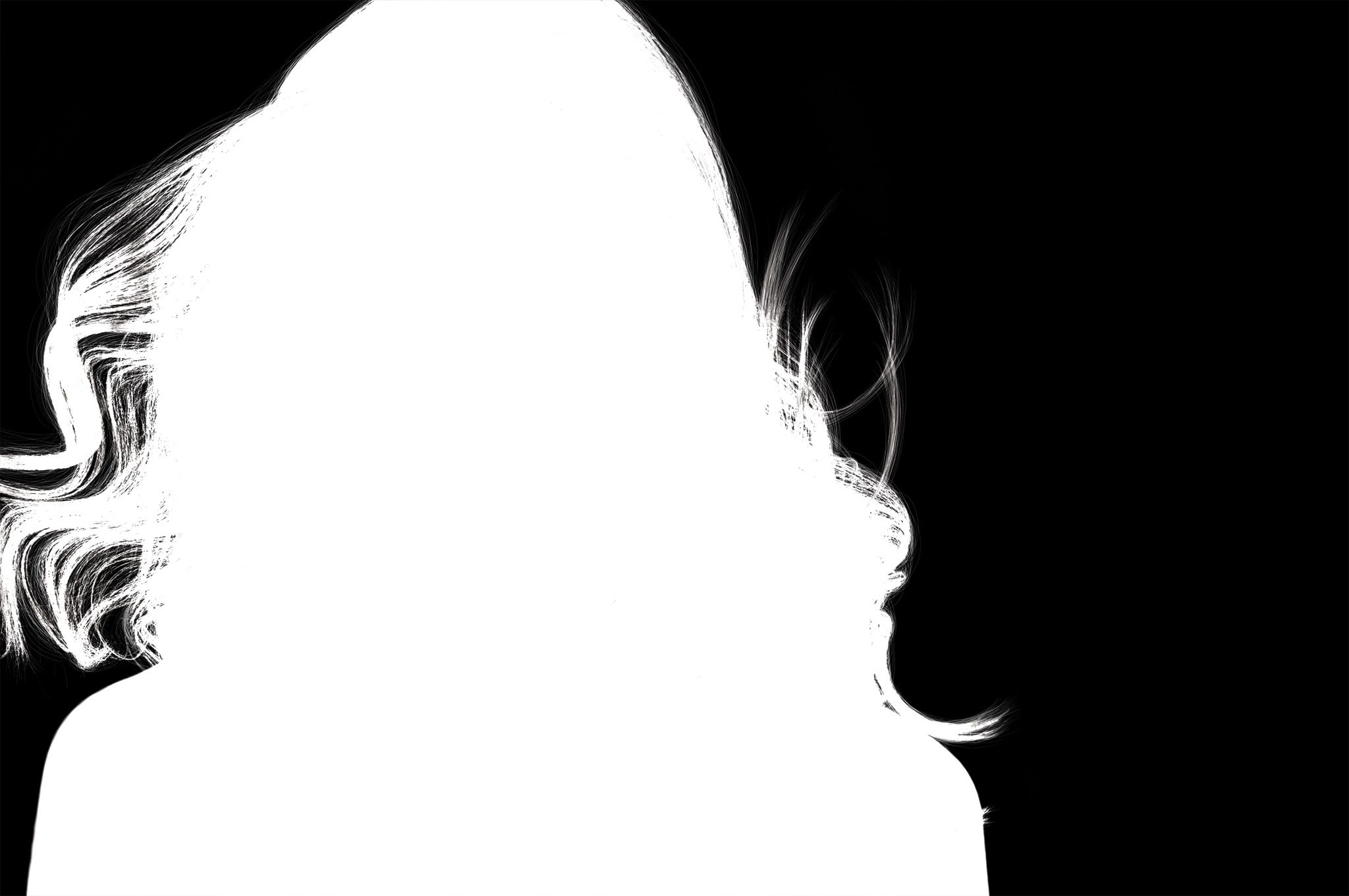 Precise masks of model, hair, skin, eyes and mouth